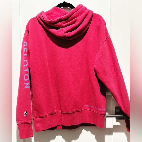 Official Peloton Hoodie - raspberry color w/purple logo - Picture 2 of 5
